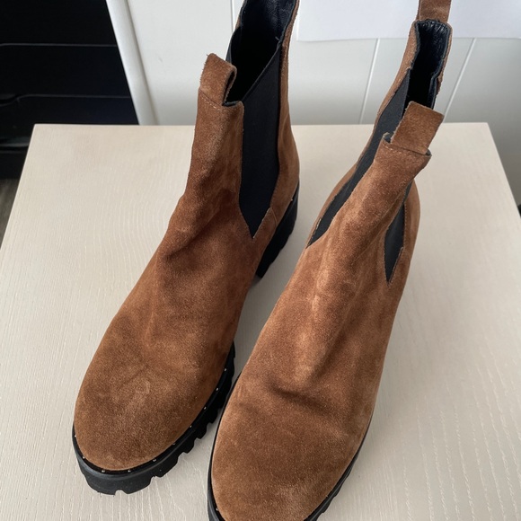 Freda Salvador Brooke Rain Boot Brown Suede Size 8 - Picture 5 of 8